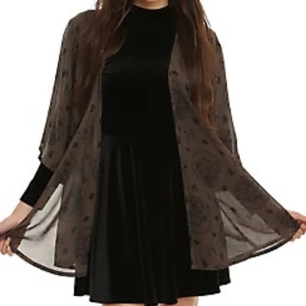HOT TOPIC Harry Potter Hogwarts Crest Print Chiffon Kimono 3X